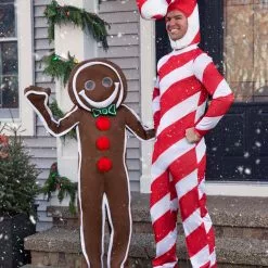 Fun Costumes Red Candy Cane Christmas Costume -Storybook & Fairytale Costumes Sales adult red candy cane bodysuit alt 2