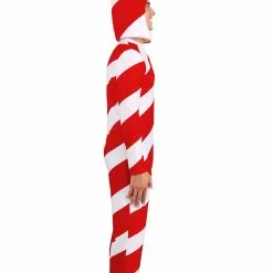 Fun Costumes Red Candy Cane Christmas Costume -Storybook & Fairytale Costumes Sales adult red candy cane bodysuit alt 4