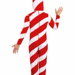 Fun Costumes Red Candy Cane Christmas Costume -Storybook & Fairytale Costumes Sales adult red candy cane bodysuit alt 5