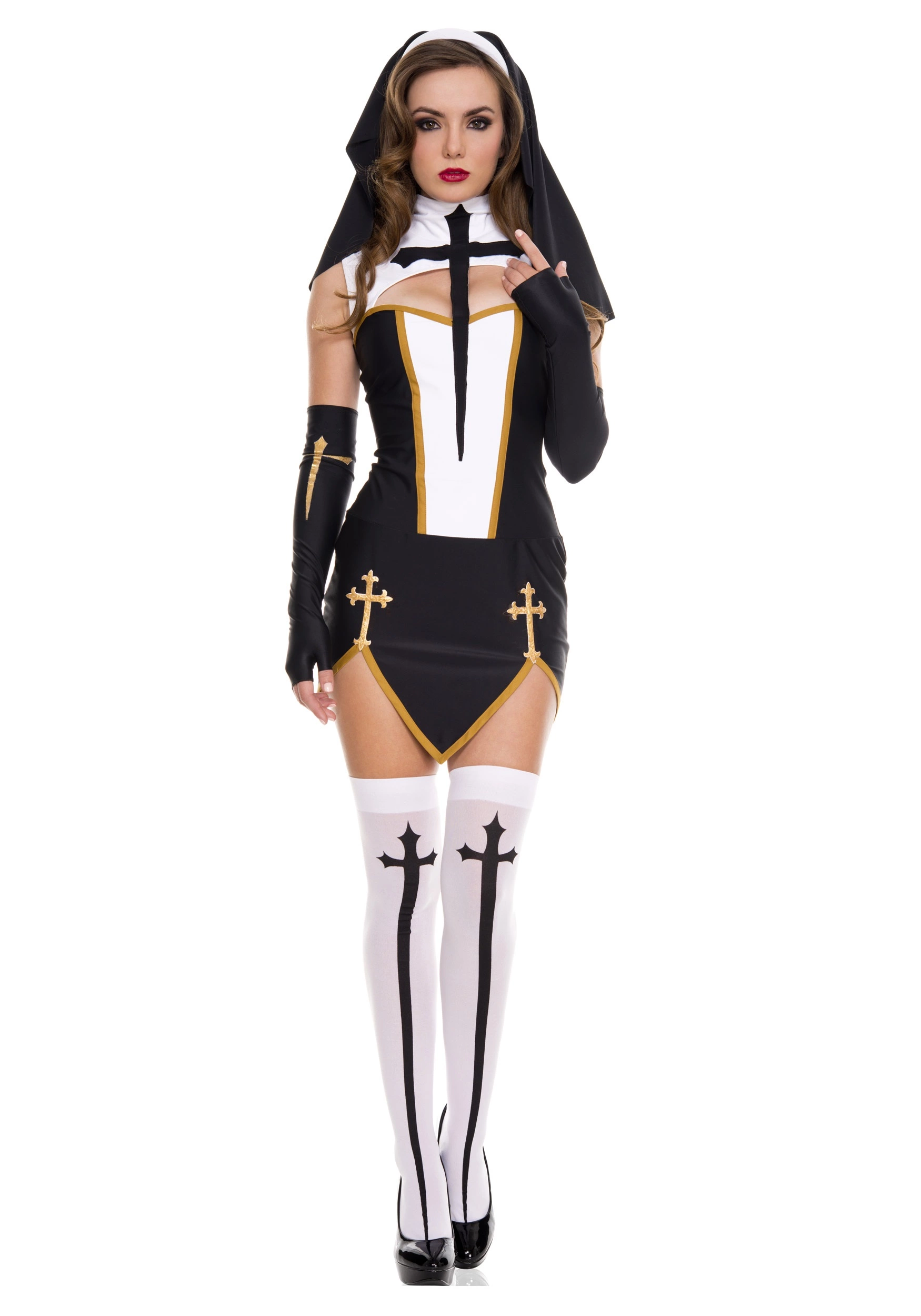 MUSIC LEGS Bad Habit Nun Costume 3 MUSIC LEGS Bad Habit Nun Costume