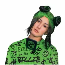 Disguise Billie Eilish-Adult Green Double Bun Wig