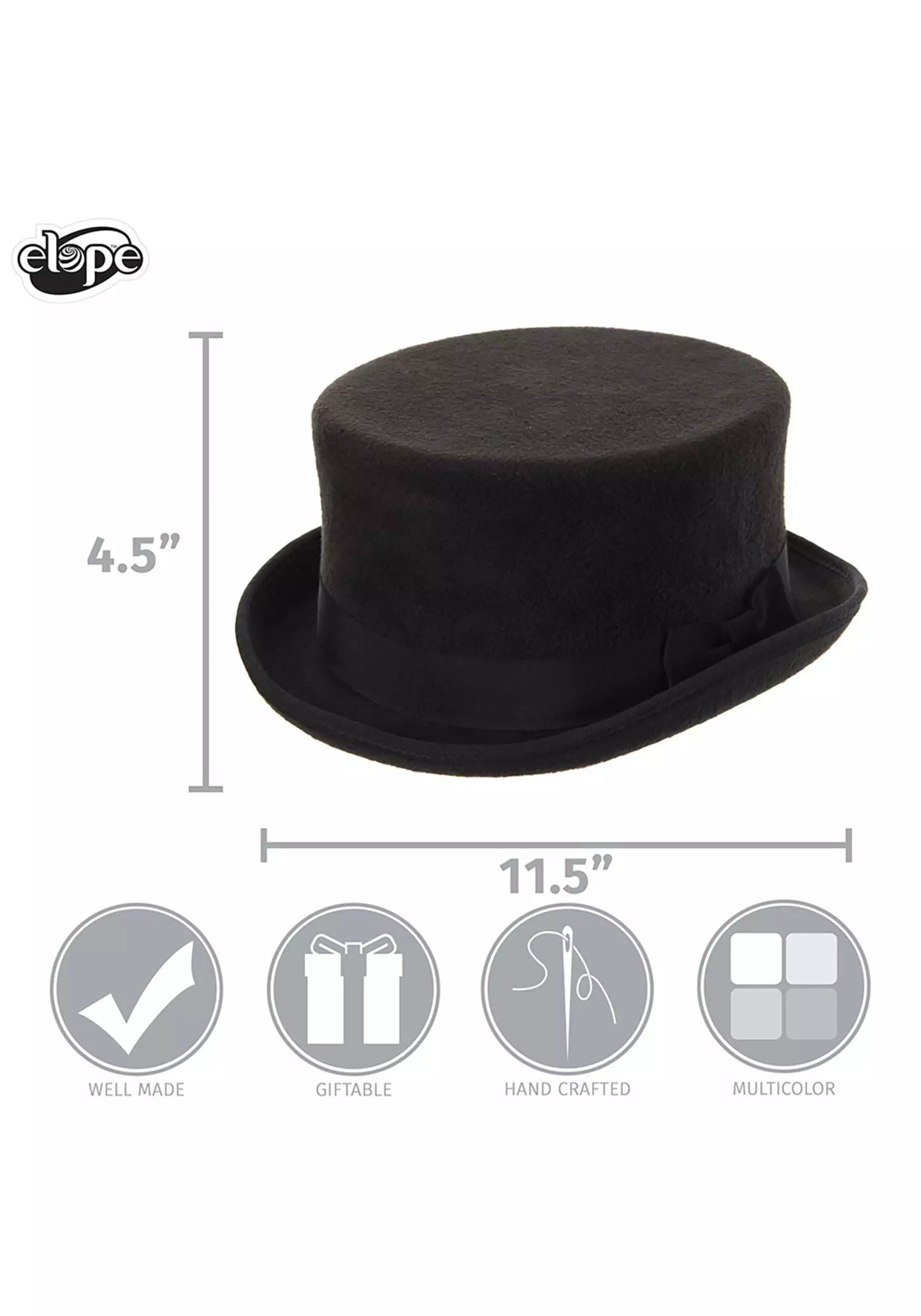 Elope Adult Black John Bull Costume Hat 9 Elope Adult Black John Bull Costume Hat - Image 7