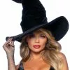 LEG AVENUE Black Velvet Ruched Witch Hat For Women -Storybook & Fairytale Costumes Sales black velvet ruched witch hat