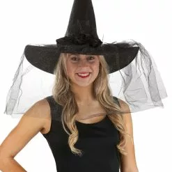 Role Party Sparkly Black Witch Hat For Women