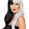 Smiffys Deluxe Black And Grey Heat Stylable Wig