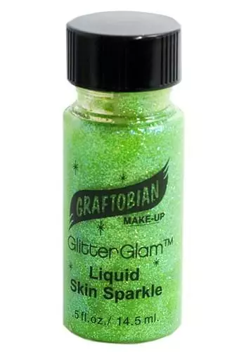 Graftobian GlitterGlam .5 Ounce Green Liquid Glitter Makeup 3 Graftobian GlitterGlam .5 Ounce Green Liquid Glitter Makeup