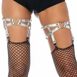 LEG AVENUE Iridescent Studded Thigh High Garter Accessory