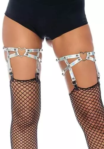 LEG AVENUE Iridescent Studded Thigh High Garter Accessory 3 LEG AVENUE Iridescent Studded Thigh High Garter Accessory