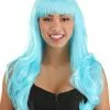 Partytime Wig Light Blue Full Wavy Wig Accessory 1 Partytime Wig Light Blue Full Wavy Wig Accessory -Storybook & Fairytale Costumes Sales light blue full wavy wig