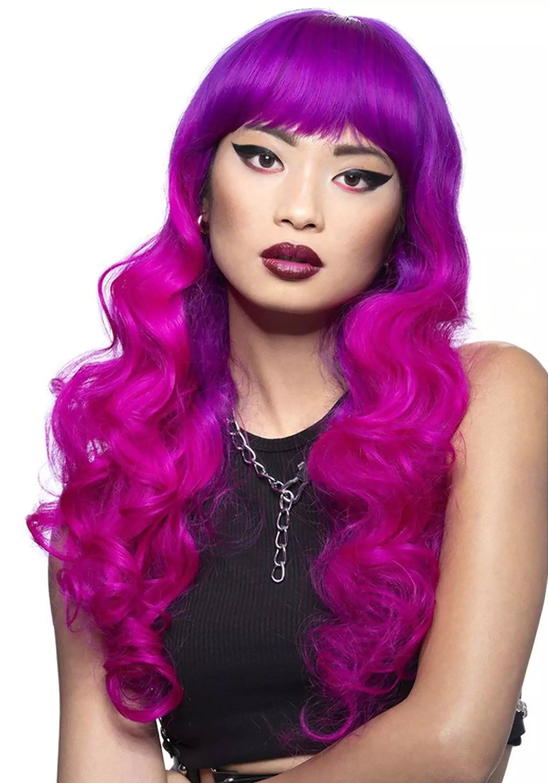 Smiffys Fuchsia Passion Manic Panic Siren Wig 4 Smiffys Fuchsia Passion Manic Panic Siren Wig - Image 2