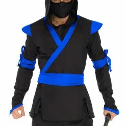 LEG AVENUE Blue Ninja Mens Costume 8 LEG AVENUE Blue Ninja Mens Costume -Storybook & Fairytale Costumes Sales mens blue ninja alt 2