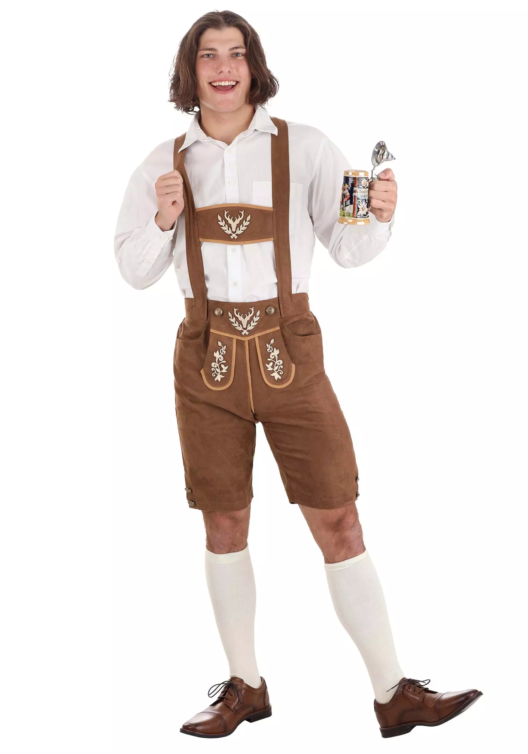 Topwell Creative Corp. Classic Brown Lederhosen Oktoberfest Costume For Men 3 Topwell Creative Corp. Classic Brown Lederhosen Oktoberfest Costume For Men