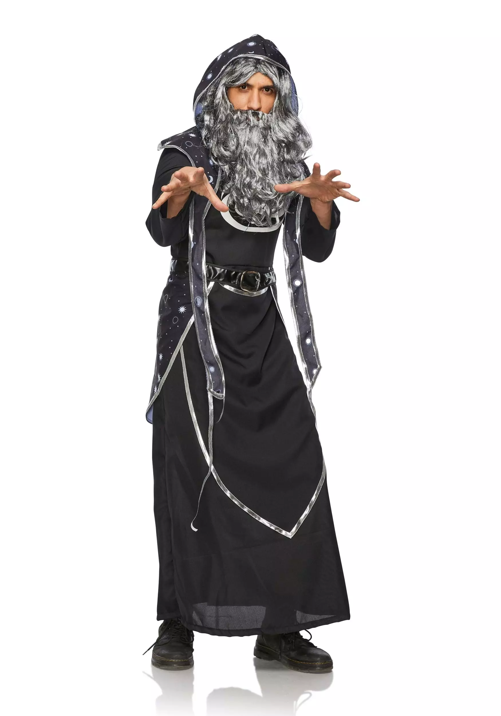 Seeing Red Dark Wizard Black And Silver Costume For Men 3 Seeing Red Dark Wizard Black And Silver Costume For Men
