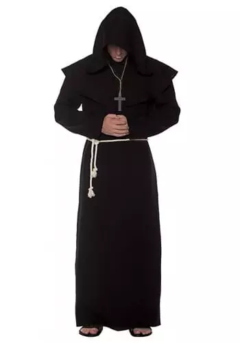 Underwraps Plus Size Monk Black Robe Costume For Men 3 Underwraps Plus Size Monk Black Robe Costume For Men