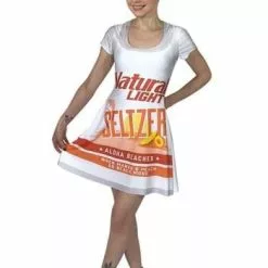 Morris Costumes Natural Light Aloha Beaches Seltzer Skater Dress Costume