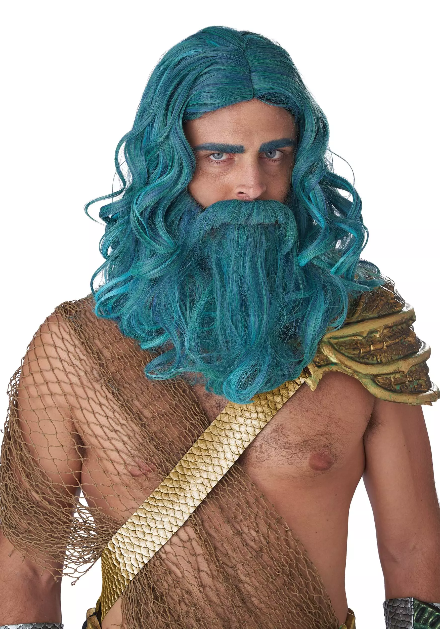 California Costume Collection Ocean King Teal Wig And Beard Set 3 California Costume Collection Ocean King Teal Wig And Beard Set