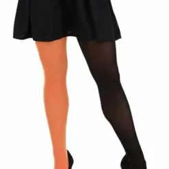 NINGBO PARTYCRAZE COSTUME CO.,LTD. Split Color Orange And Black Tights