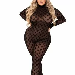 Roma Playboy Women's Plus Size Sheer Bunny Bodysuit