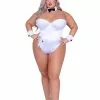 Roma Women's Playboy Plus Size White Bunny Costume -Storybook & Fairytale Costumes Sales playboy plus size womens white bunny costume
