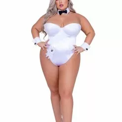 Roma Women's Playboy Plus Size White Bunny Costume