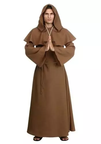 Fun Costumes Men's Plus Size Brown Monk Robe Costume 3 Fun Costumes Men's Plus Size Brown Monk Robe Costume