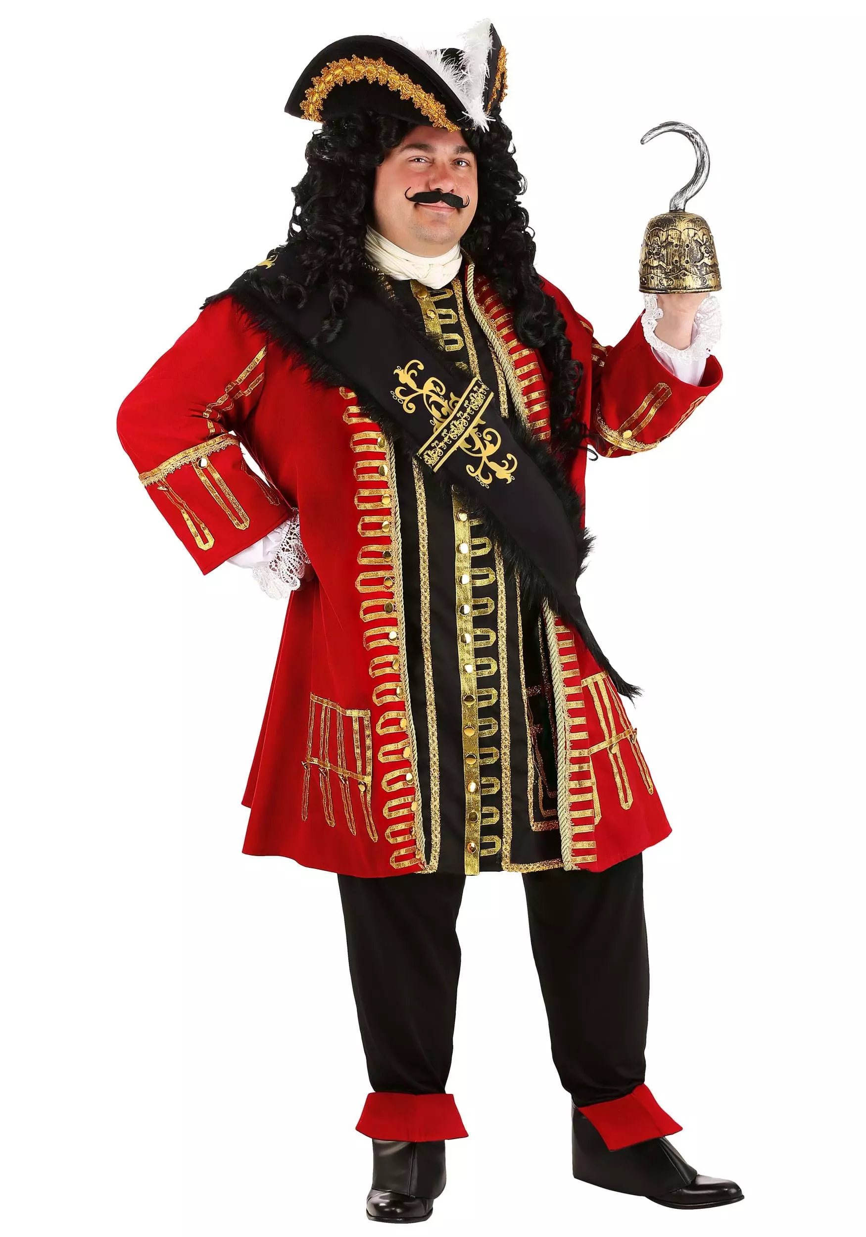 Fun Costumes Plus Size Elite Captain Hook Costume For Men 3 Fun Costumes Plus Size Elite Captain Hook Costume For Men