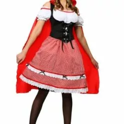Hing Ting Plus Size Knee Length Red Riding Hood Costume