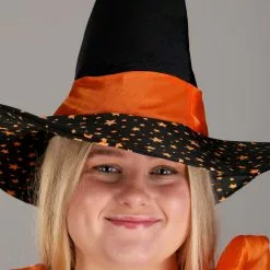 Suzhou Zhongsheng Imp & Exp Co., Ltd Plus Size Sparkling Orange Witch Costume For Women -Storybook & Fairytale Costumes Sales plus size sparkling orange witch alt 2