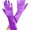 MUSIC LEGS Purple Satin Womens Gloves