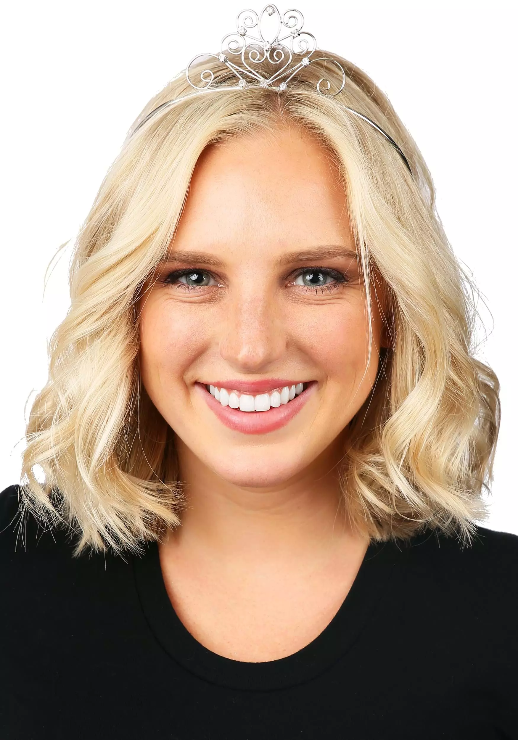 Elope Silver Sweetheart Princess Tiara 1.5" Costume 3 Elope Silver Sweetheart Princess Tiara 1.5" Costume