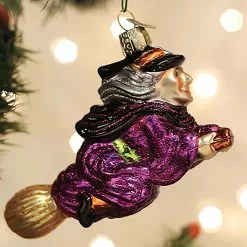 Old World Christmas Witch Flying On A Broomstick Ornament -Storybook & Fairytale Costumes Sales witch on broomstick ornament alt 1