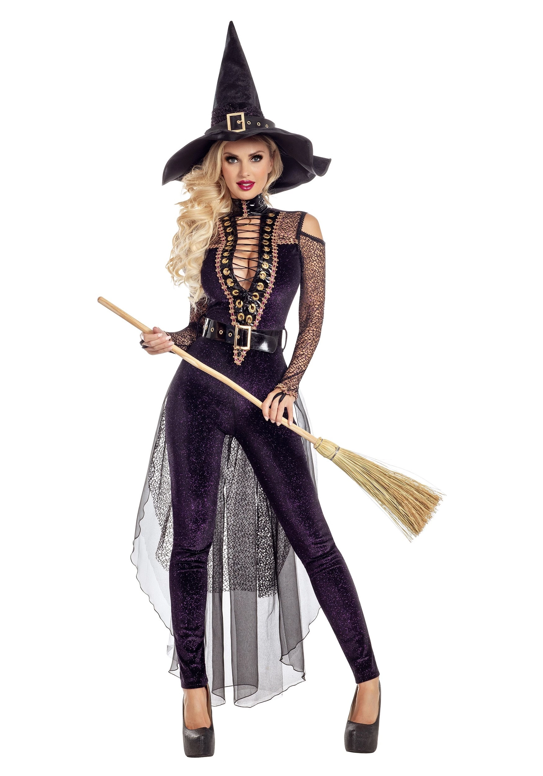 Party King Midnight Violet Women's Witch Costume 3 Party King Midnight Violet Women's Witch Costume