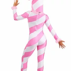 Fun Costumes Womens Pink Candy Cane Costume -Storybook & Fairytale Costumes Sales womens pink candy cane jumpsuit alt 2