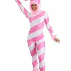 Fun Costumes Womens Pink Candy Cane Costume -Storybook & Fairytale Costumes Sales womens pink candy cane jumpsuit alt 3