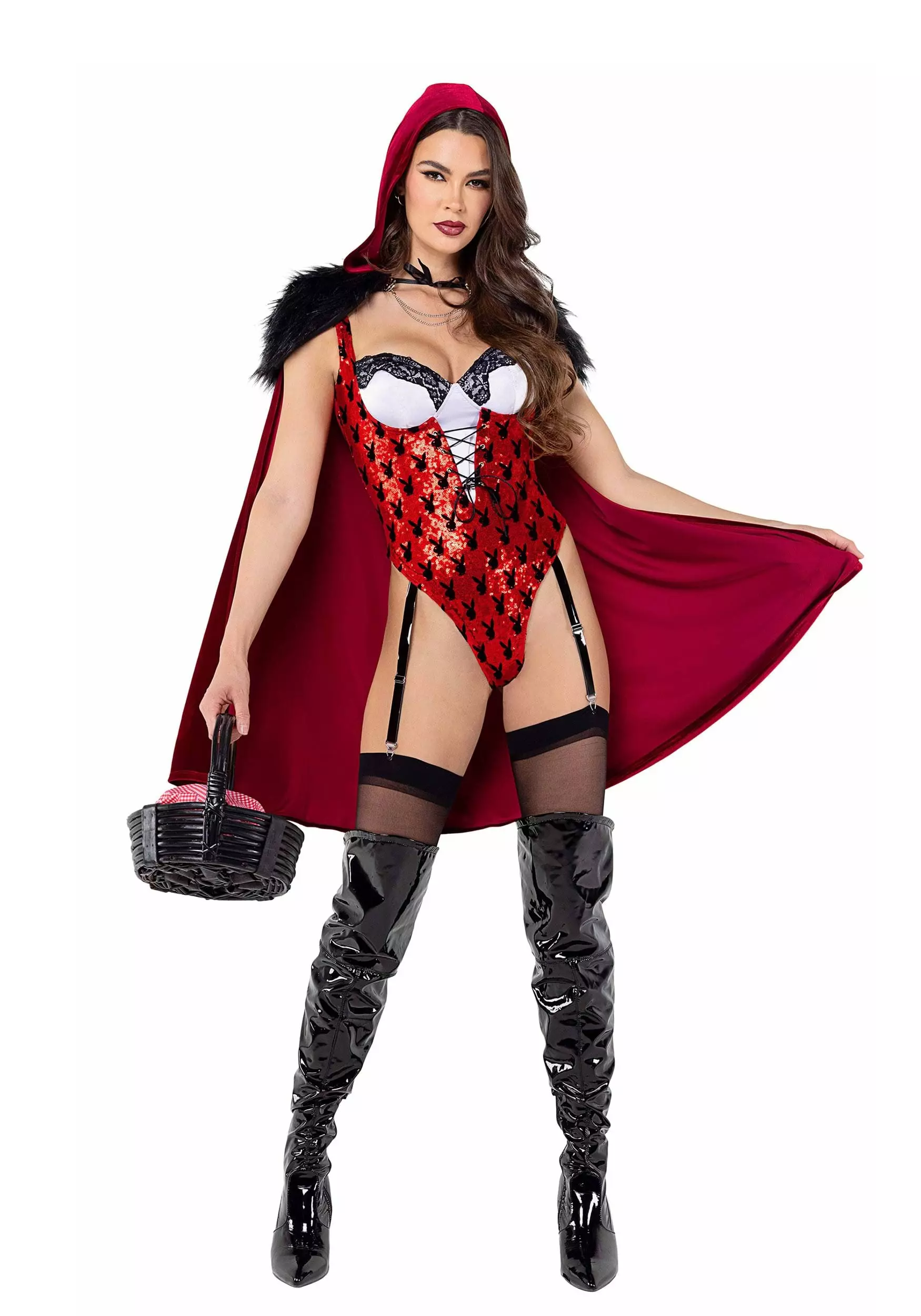 Roma Women's Playboy Bunny Red Riding Hood Sexy Costume 3 Roma Women's Playboy Bunny Red Riding Hood Sexy Costume