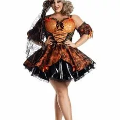 Party King Harvest Witch Costume For Plus Size Women
