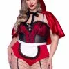 LEG AVENUE Plus Size Naughty Miss Red Costume For Women