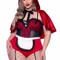 LEG AVENUE Plus Size Naughty Miss Red Costume For Women