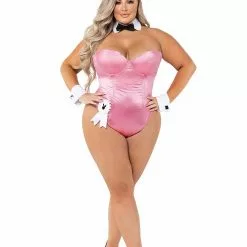 Roma Womens Plus Size Pink Playboy Bunny Sexy Costume