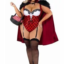 Roma Women's Plus Size Playboy Bunny Red Riding Hood Costume