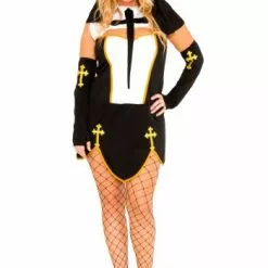 MUSIC LEGS Women's Plus Size Bad Habit Nun Costume