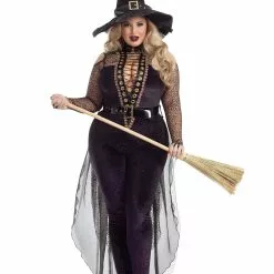 Party King Women's Plus Size Midnight Violet Witch Costume