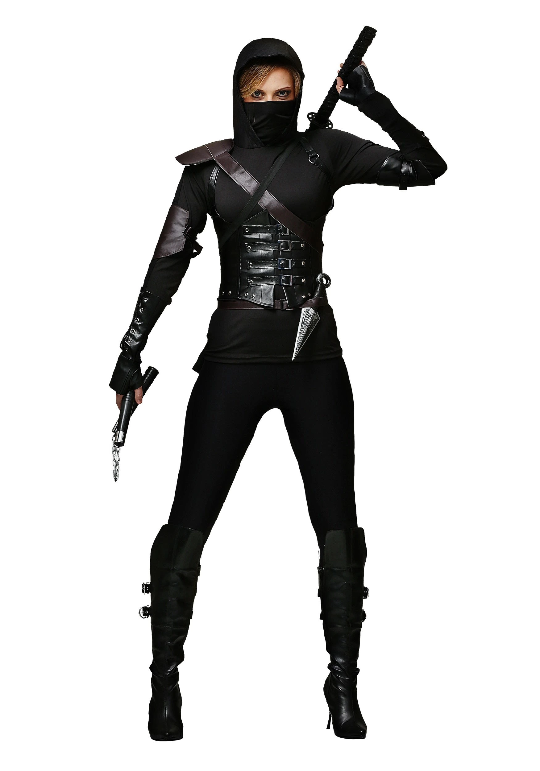 Fun Costumes Women's Plus Size Ninja Assassin Costume 4 Fun Costumes Women's Plus Size Ninja Assassin Costume - Image 2