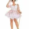 Party King Sexy Women's Plus Size White Magic Witch Costume