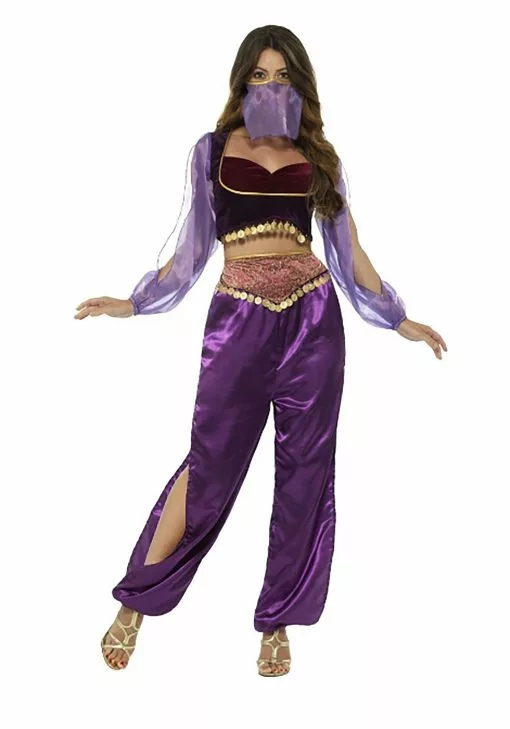 Smiffys Purple Belly Dancer Women's Costume -Storybook & Fairytale Costumes Sales womens purple belly dancer costume