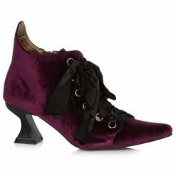 Ellie Purple Velvet Witch Booties For Women