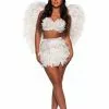 Underwraps Angel Feather Skirt And Top Costume For Women -Storybook & Fairytale Costumes Sales womens sexy angel feather skirt and top costume